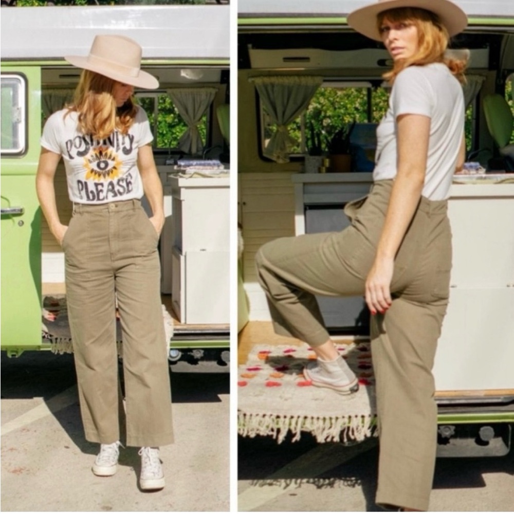 Free People - Sunday Skies High Rise Wide Leg Pants - Size 10